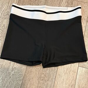 DSG Black Athletic Shorts with White Waistband